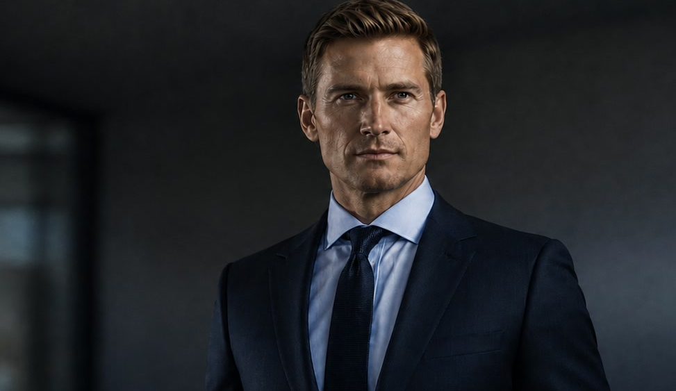 Corporate portrait of a start-up founder, lit for editorial and PR use.